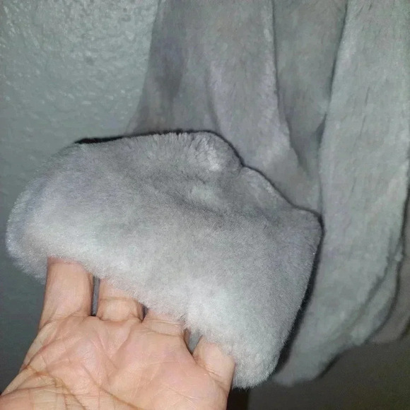 Vintage Ollegro Gray Faux Fur Coat Jacket Size Medium.  - Picture 4 of 12